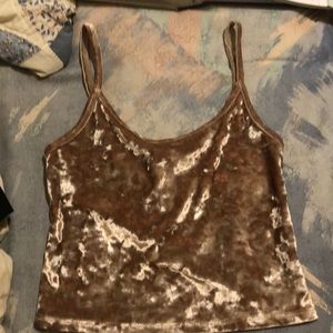 FOREVER 21 gold velvet crush top
